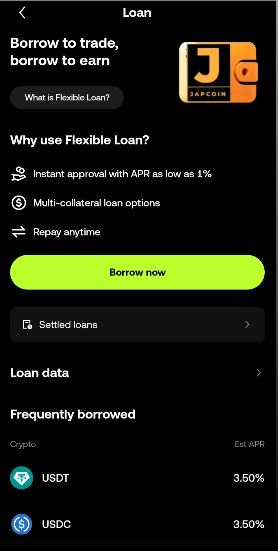 FLEXIBLE CRYPTO LOANS