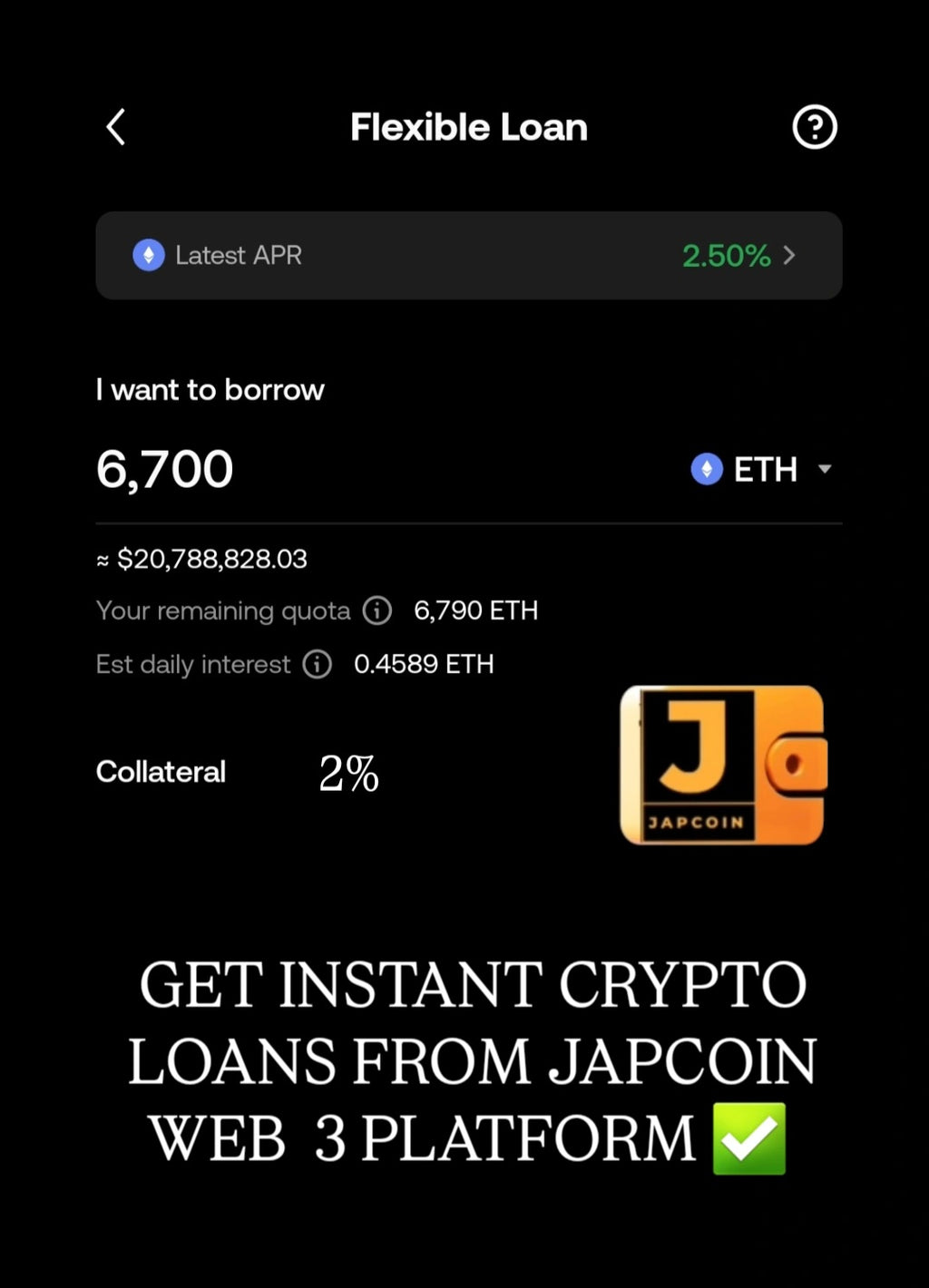 FLEXIBLE CRYPTO LOANS