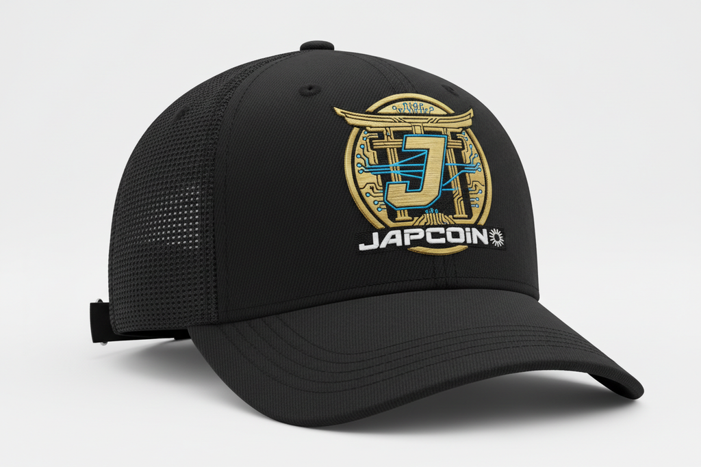 Japcoin crypto coin logo , J in bold italic in a cap 