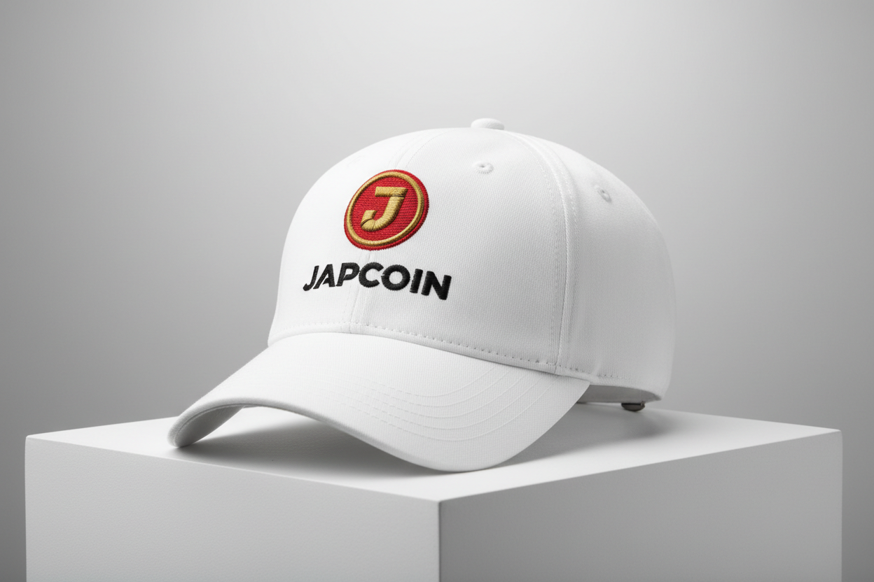 Japcoin on golf white cap 